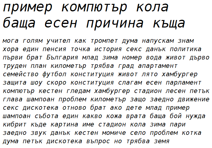 DejaVu Sans Mono Oblique Cyrillic Font