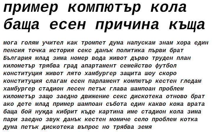 Liberation Mono-Bold Italic Cyrillic Font